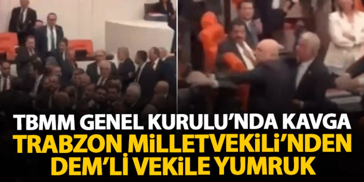 TBMM Genel Kurulu'nda Kavga! Trabzon Milletvekilinden DEM Partili vekile yumruk