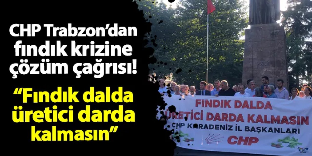 CHP Trabzon’dan fındık krizine acil çözüm çağrısı! “Fındık dalda, üretici darda kalmasın!"