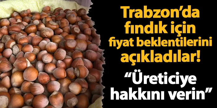 Trabzon'da fındık için fiyat beklentilerini açıkladı! "Üreticiye ayar değil, hakkını verin"