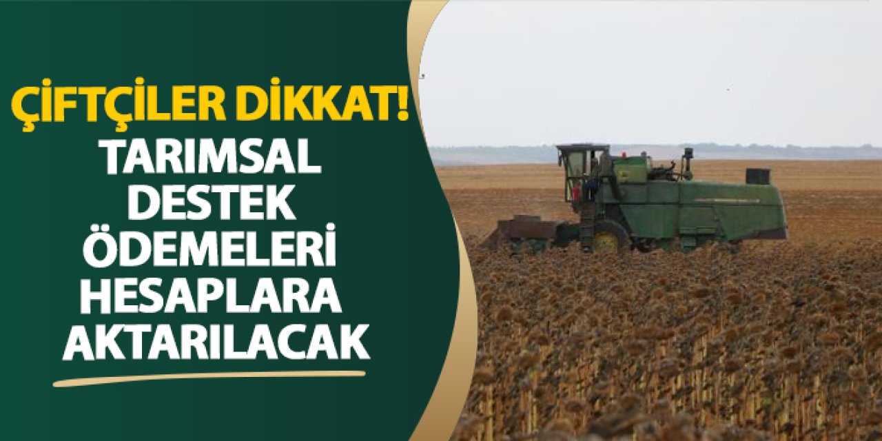 Çiftçiler dikkat! Tarımsal destek ödemeleri hesaplara aktarılacak