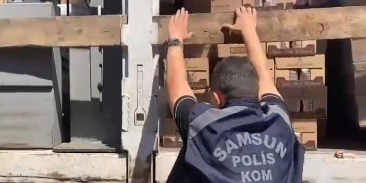 Samsun'da sahte içki operasyonu!  640 litre etil alkol ele geçirildi