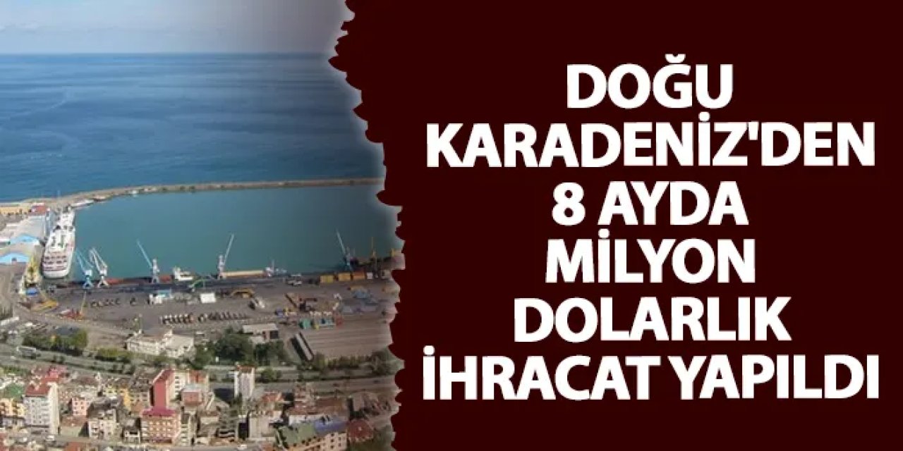 Doğu Karadeniz'den 8 ayda milyon dolarlık ihracat yapıldı