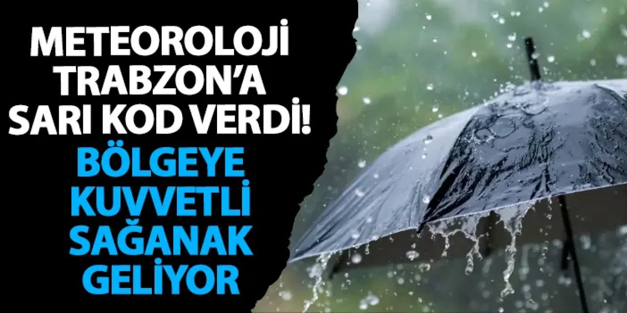 Meteoroloji Trabzon’a sarı kod verdi! Bölgeye kuvvetli sağanak geliyor