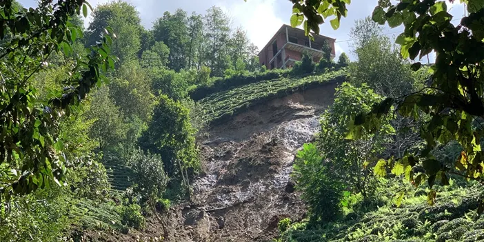 Rize'deki heyelana kapılıyordu Son anda kurtuldu!