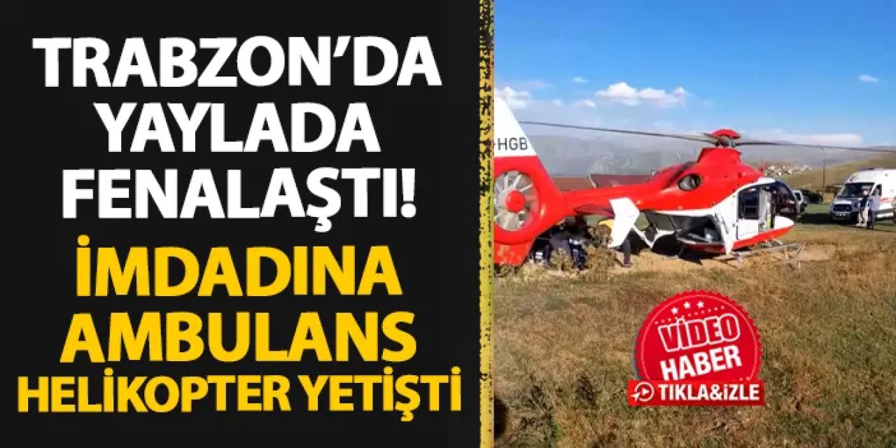 Trabzon'da yaylada rahatsızlandı! İmdadına ambulans helikopter yetişti