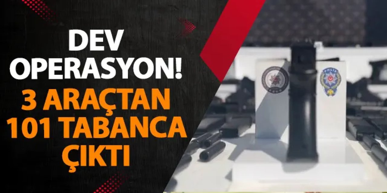 Kocaeli’nde dev operasyon! 3 araçtan 101 tabanca çıktı