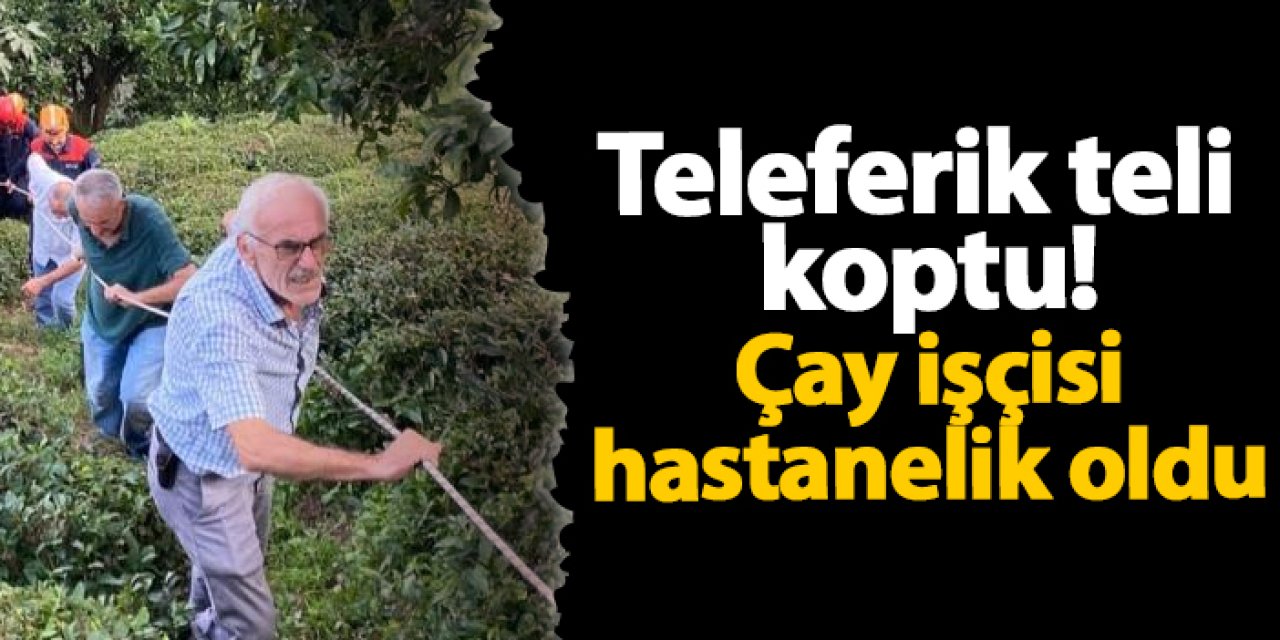 Rize'de  teleferik teli koptu! Çay işçisi hastanelik oldu