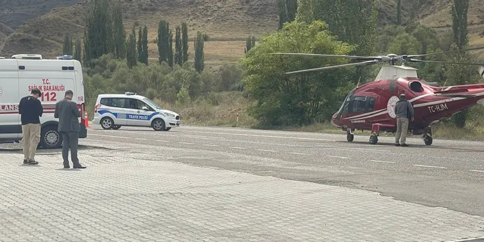 Erzurum-Artvin karayoluna ambulans helikopter indi!