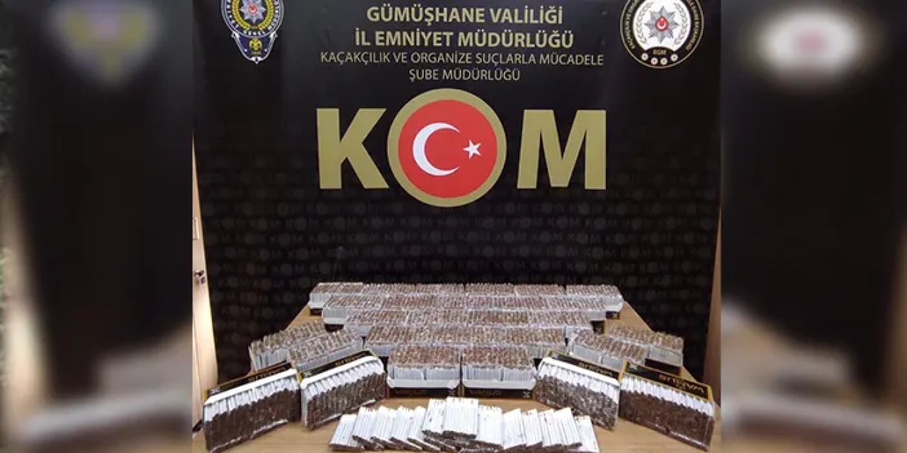 Gümüşhane'de polis aramada 9 bin 280 makaron ele geçirdi!