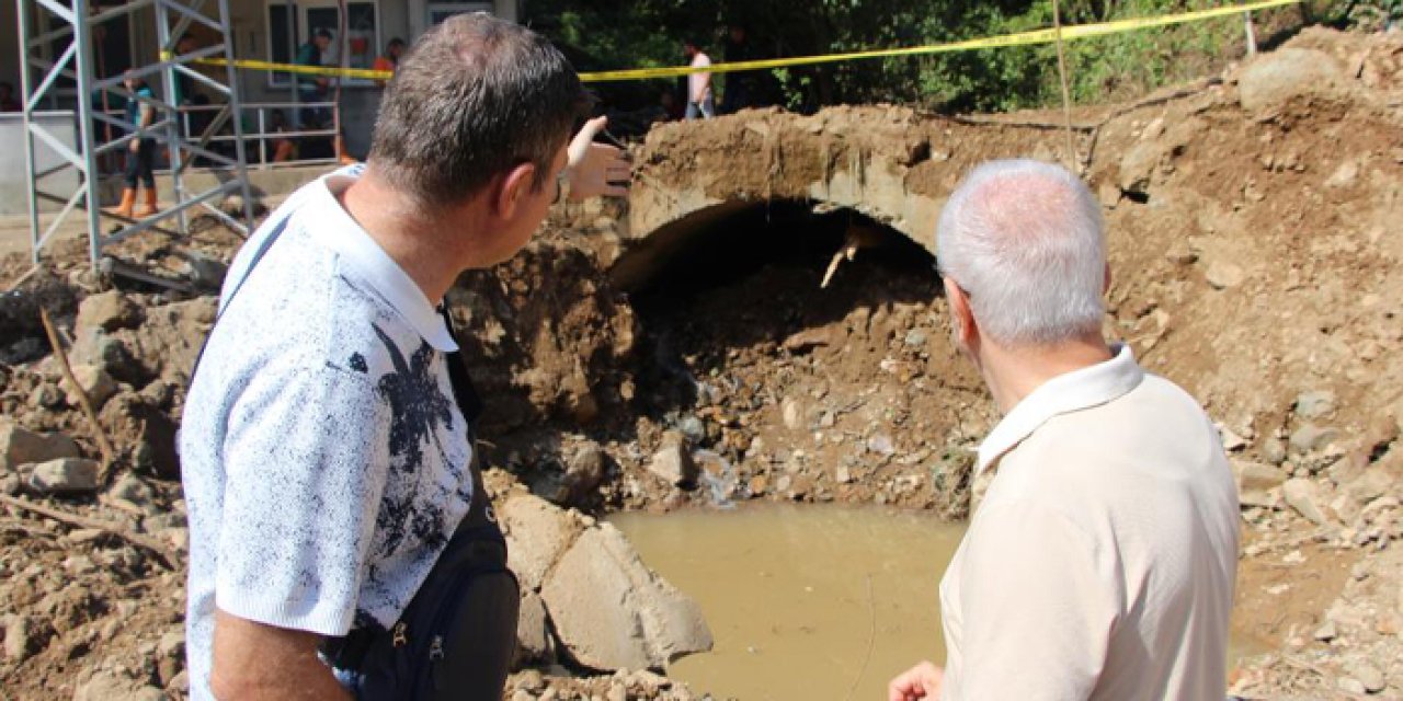 KTÜ yerinde inceledi! Seli kuru ve yan dereler tetikledi