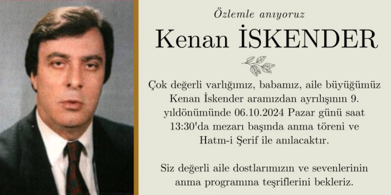 Kenan İskender mezarı başında anılacak