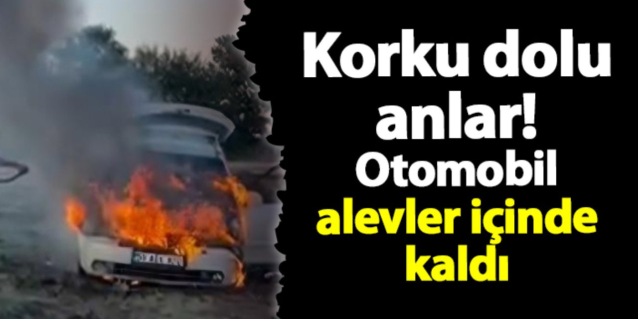 Samsun'da korku dolu anlar! Otomobil alev aldı