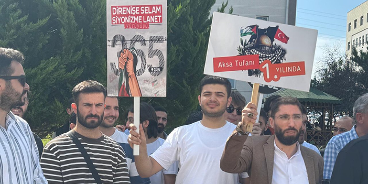 KTÜ ve Giresun Üniversitesi'nden İsrail protestosu