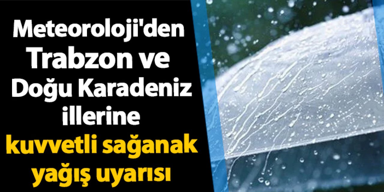 Meteoroloji'den Trabzon ve Doğu Karadeniz illerine kuvvetli sağanak uyarısı