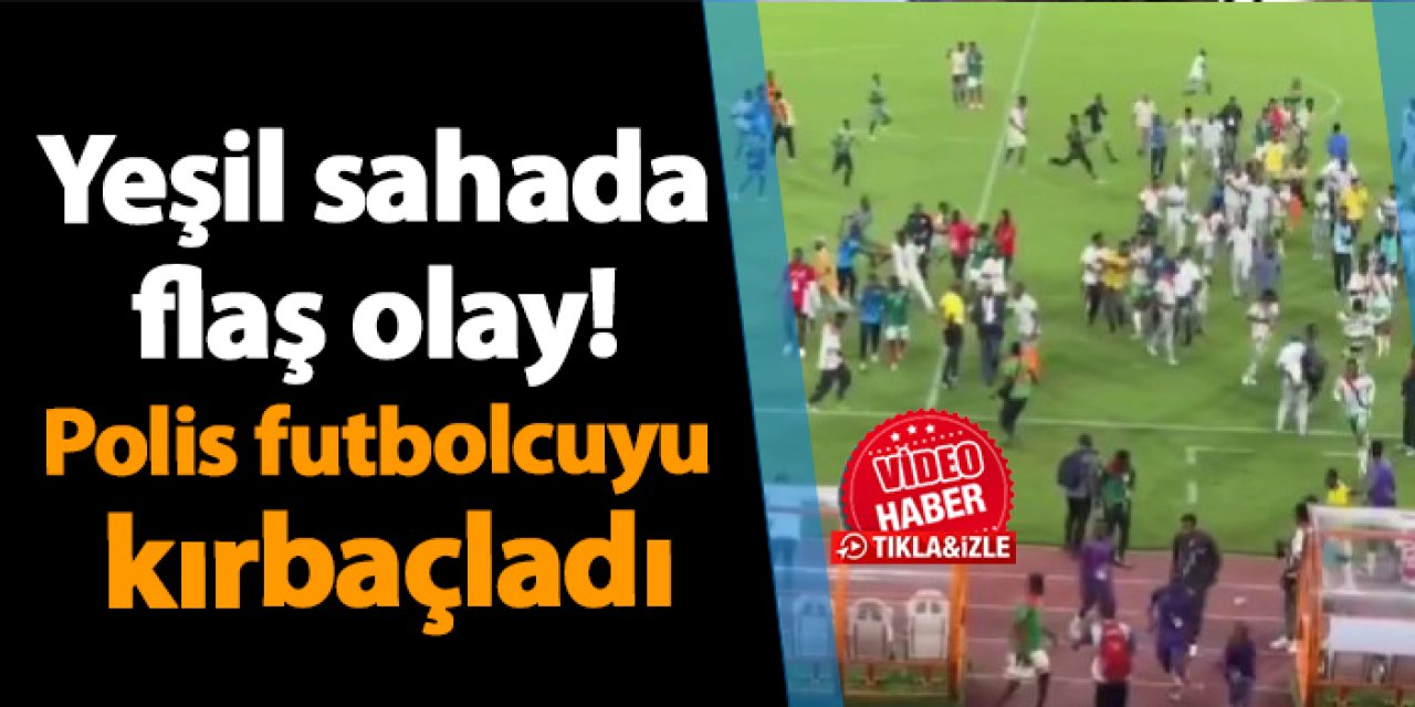 Yeşil sahada flaş olay! Polis futbolcuyu kırbaçladı