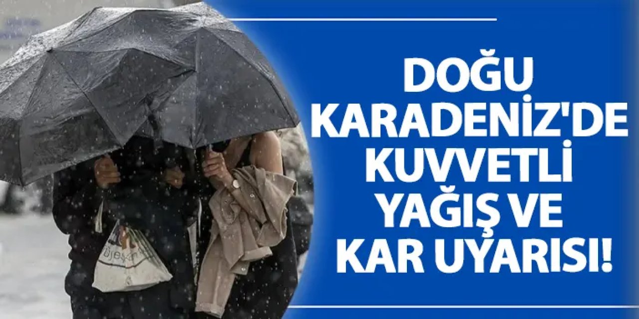 Doğu Karadeniz'de kuvvetli yağış ve kar uyarısı!