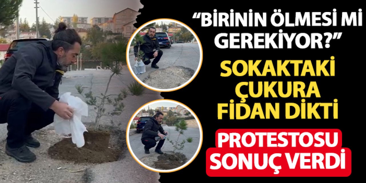 Bursa'da sokaktaki çukura fidan dikti! Protestosu sonuç verdi