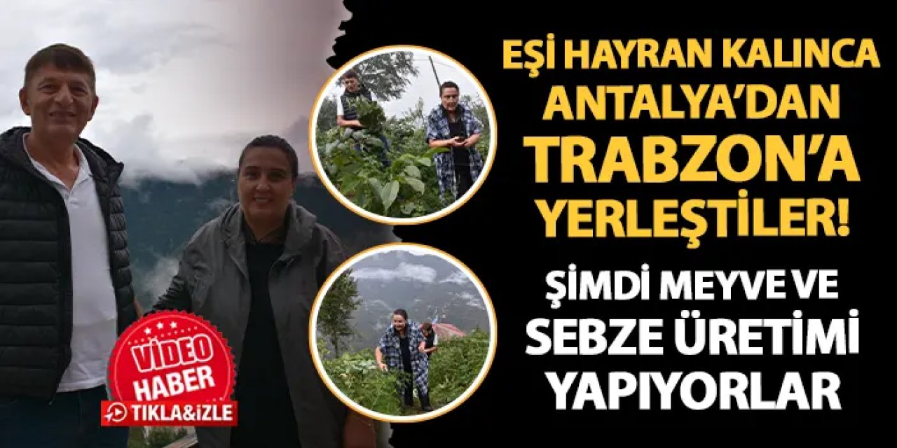 Eşi hayran kalınca Antalya'dan Trabzon'a yerleştiler! Şimdi meyve ve sebze üretiyorlar