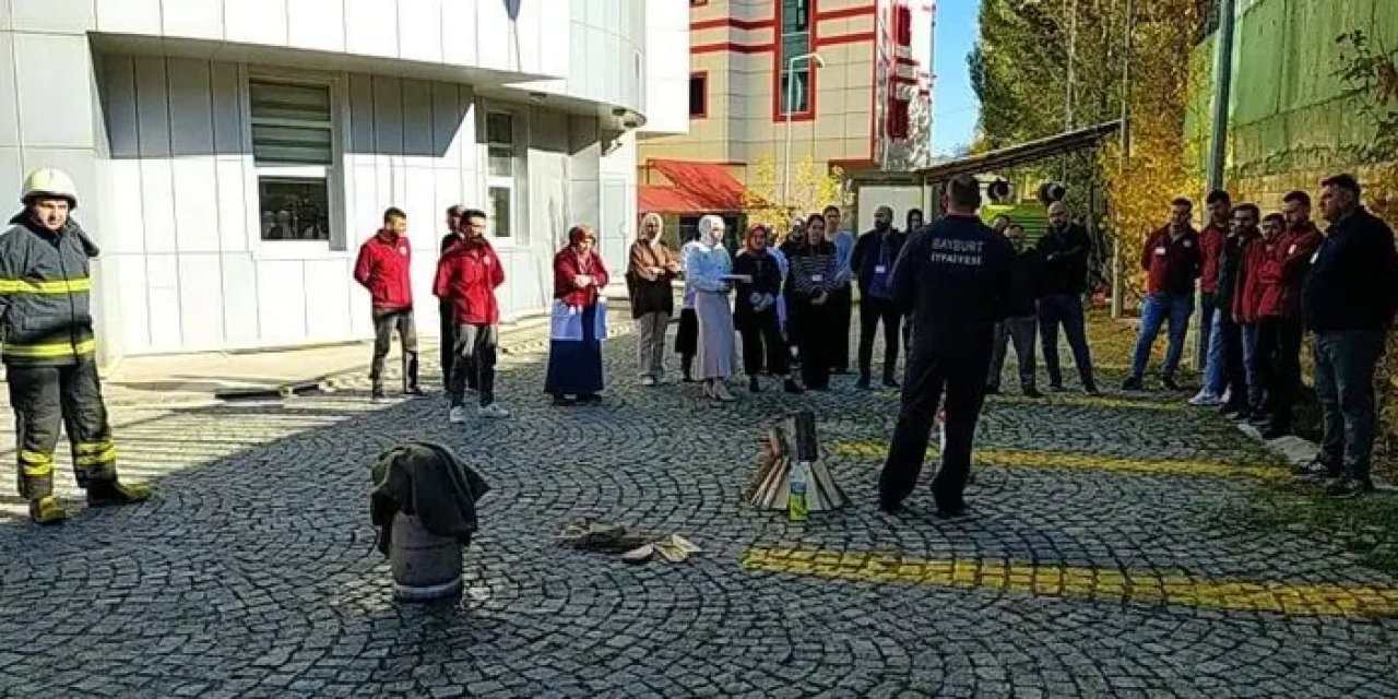 Bayburt’ta yangın tatbikatı gerçekleşti!