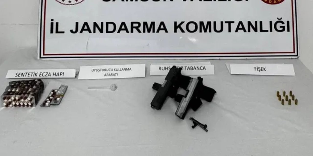 Samsun’da jandarmadan operasyon! Silah ve uyuşturucu ele geçti