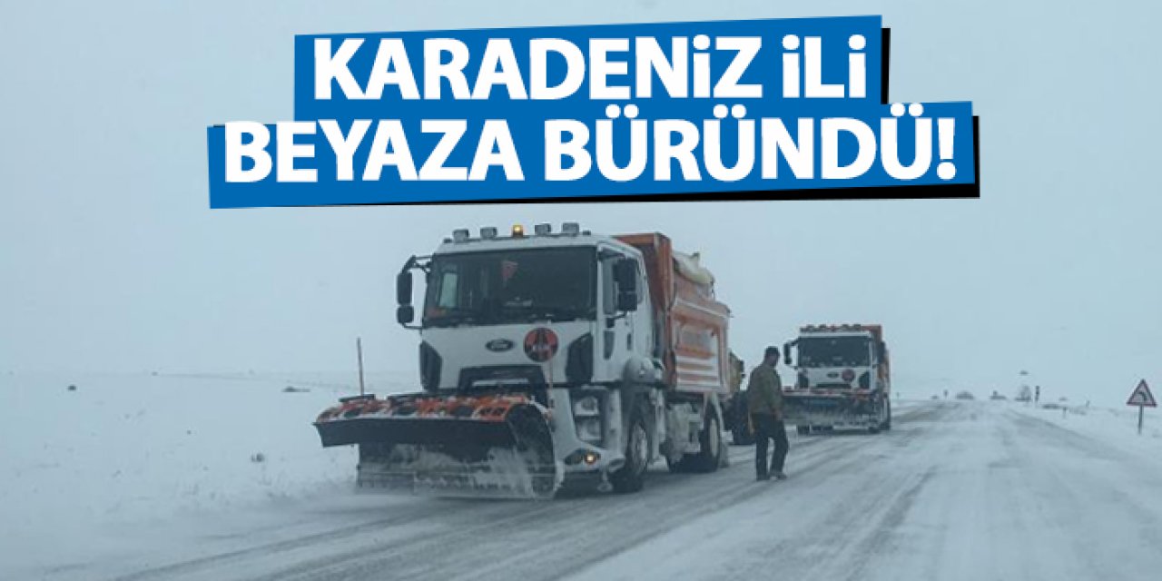 Bayburt’ta kış güzelliği: Kop Dağı ve yaylalar karla kaplandı