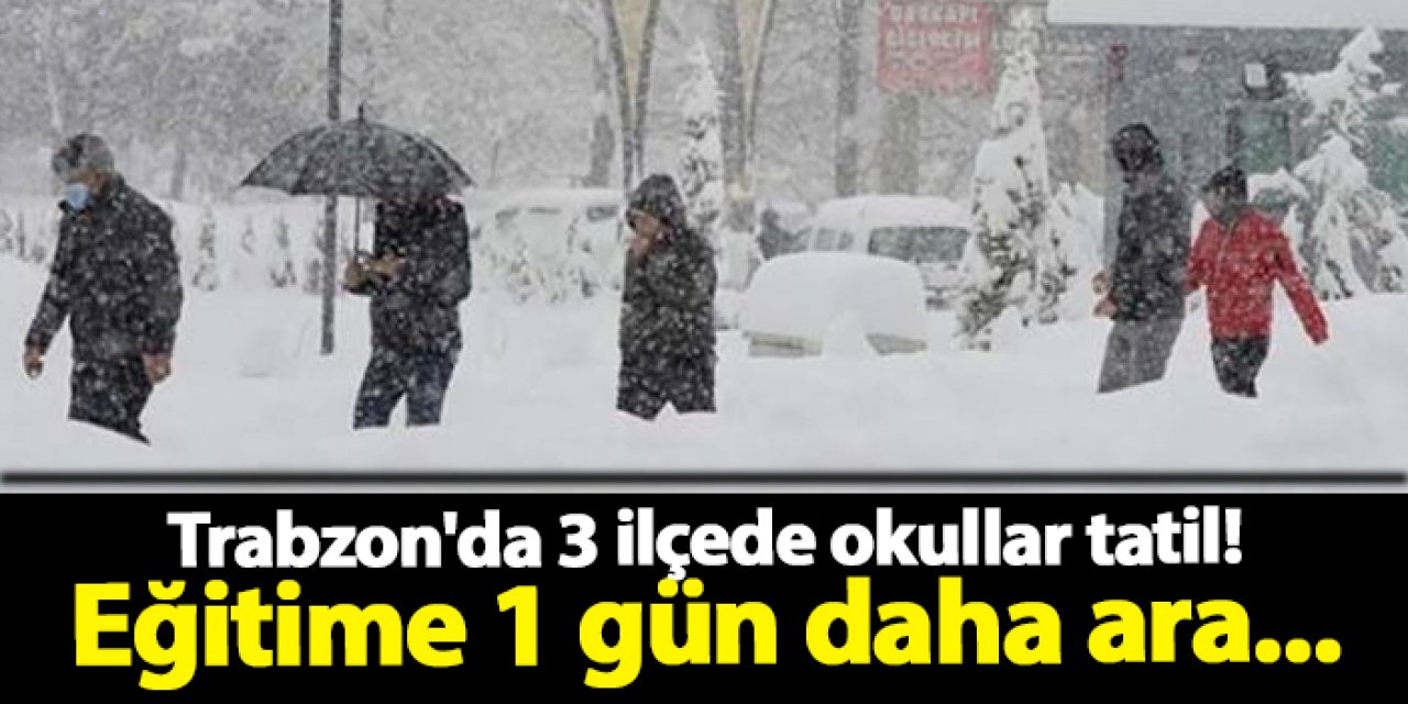 Trabzon'da 3 ilçede okullar tatil! Eğitime 1 gün daha ara...