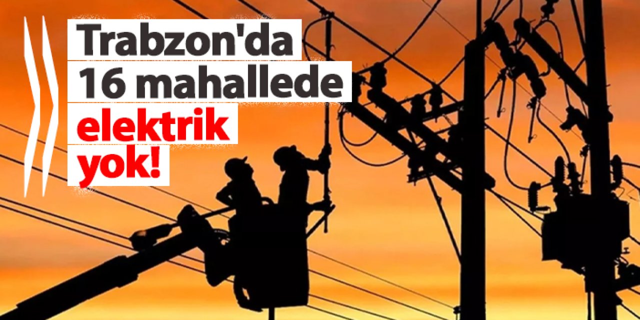 Trabzon'da 16 mahallede elektrik kesintisi! Ne zaman gelecek? 1 Aralık 2024 elektrik kesintileri