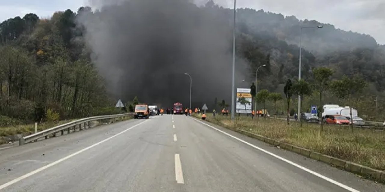 Ordu’da tünelde korkutan yangın! Trafik durdu