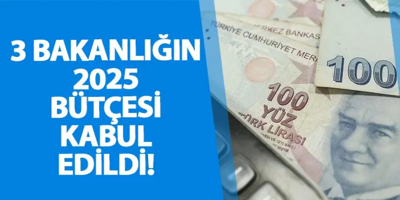 3 bakanlığın 2025 bütçesi kabul edildi!