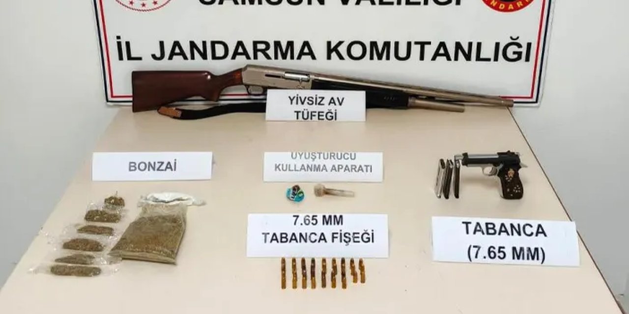 Samsun’da jandarmadan operasyon! Silah ve uyuşturucu yakalandı