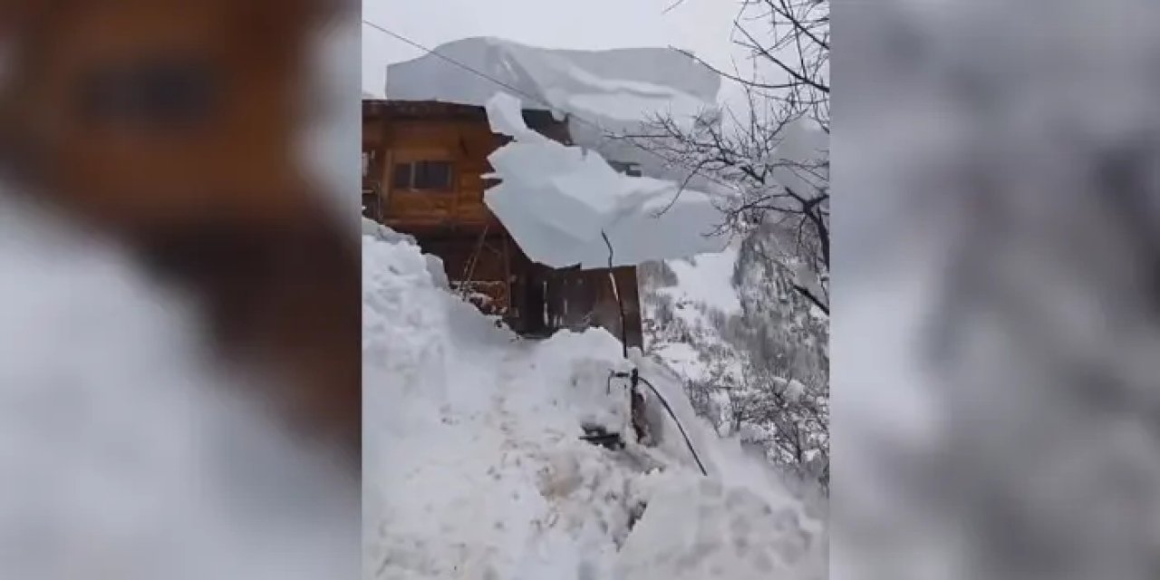 Artvin’de kar kültesini görüntülerken az kalsın altında kalıyordu!