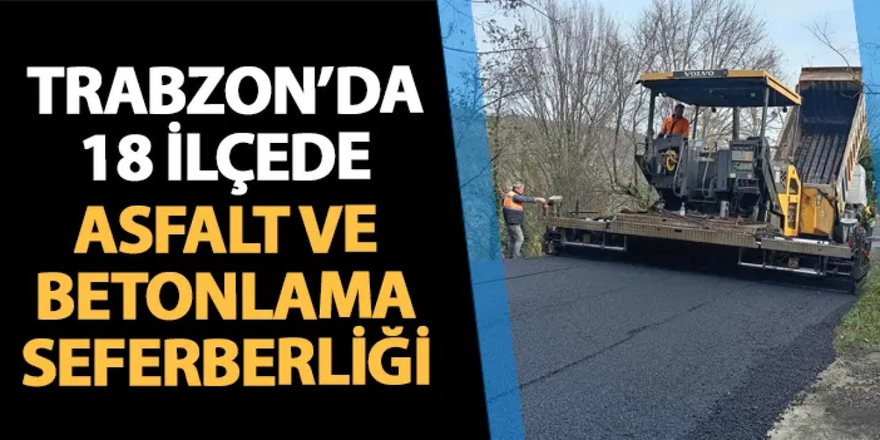 Trabzon'da 18 ilçede asfalt ve beton seferberliği