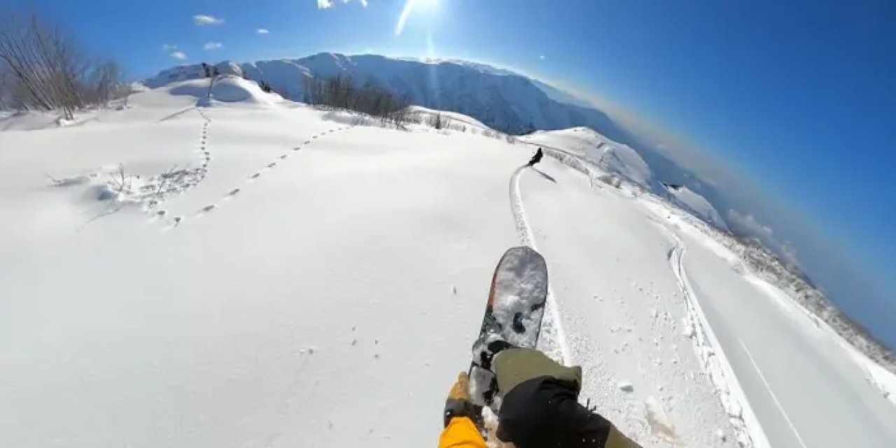 Rize Handüzü Yaylası’na snowboardçu ilgisi