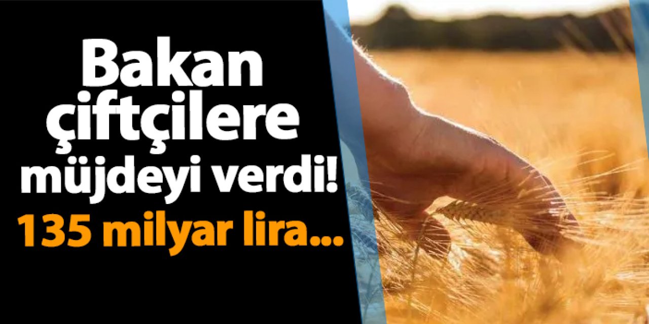 Bakan çiftçilere müjdeyi verdi!135 milyar lira...