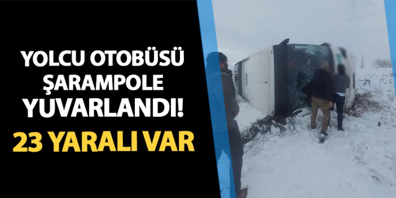 Yolcu otobüsü şarampole yuvarlandı! 23 yaralı var