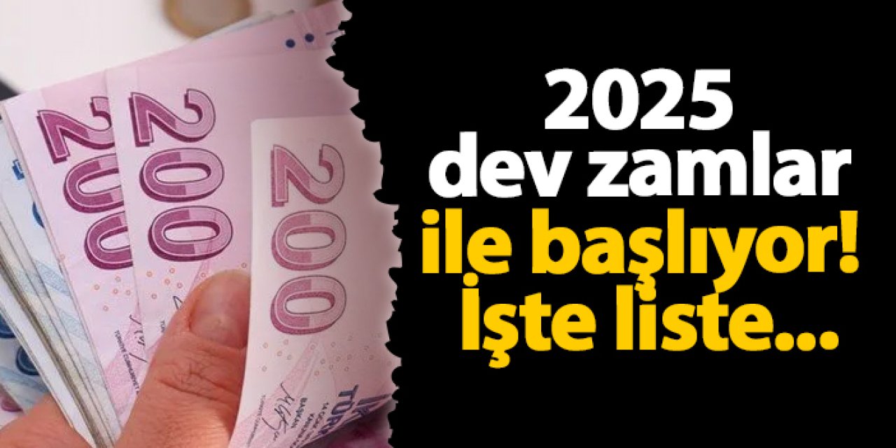 2025 dev zamlar ile başlıyor! İşte liste...