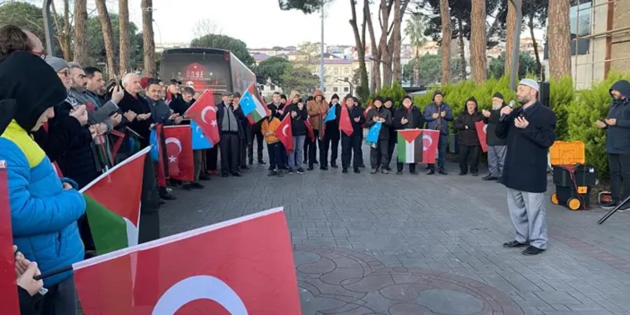 Ordu’da vatandaşlar yeni yılın ilk gününde Gazze için toplandı!