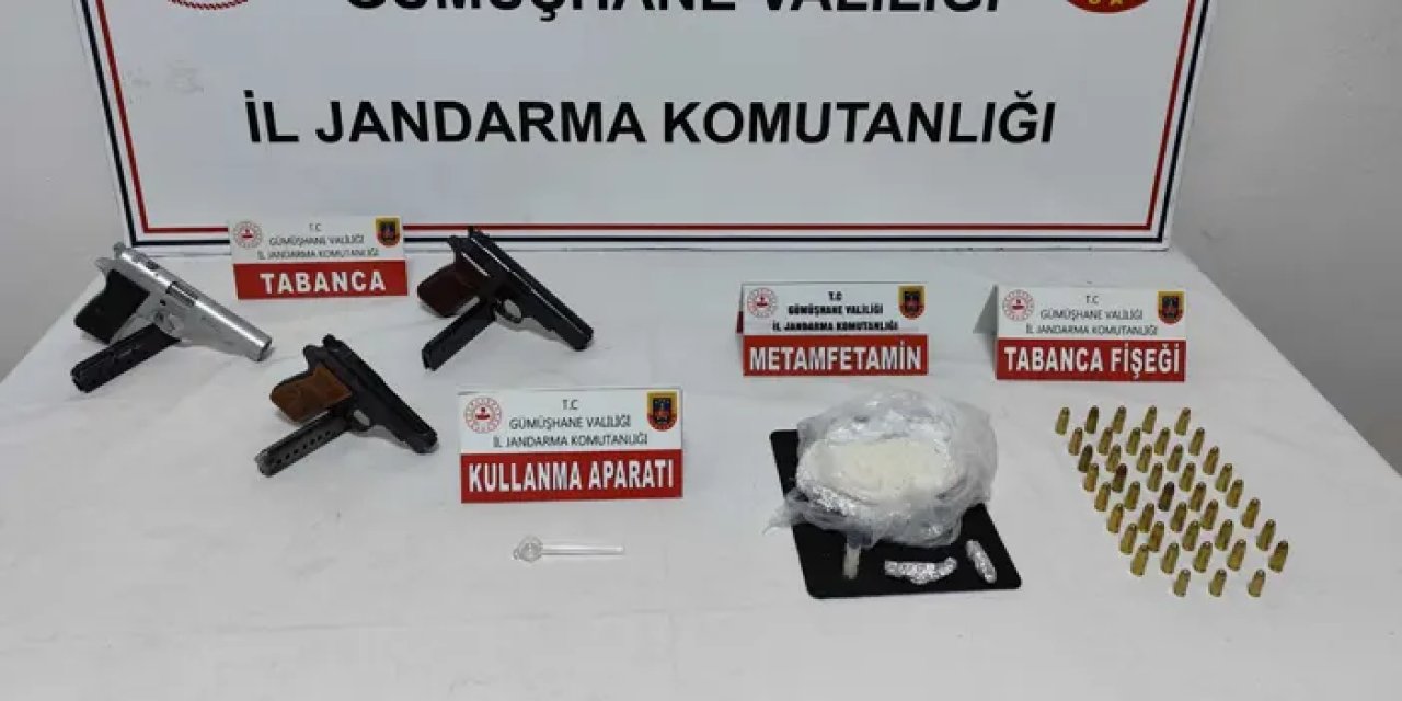 Gümüşhane’de uyuşturucu madde ve tabanca yakalandı