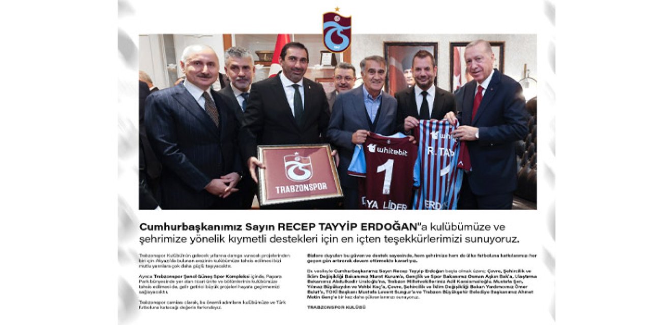 Trabzonspor'dan teşekkür mesajı