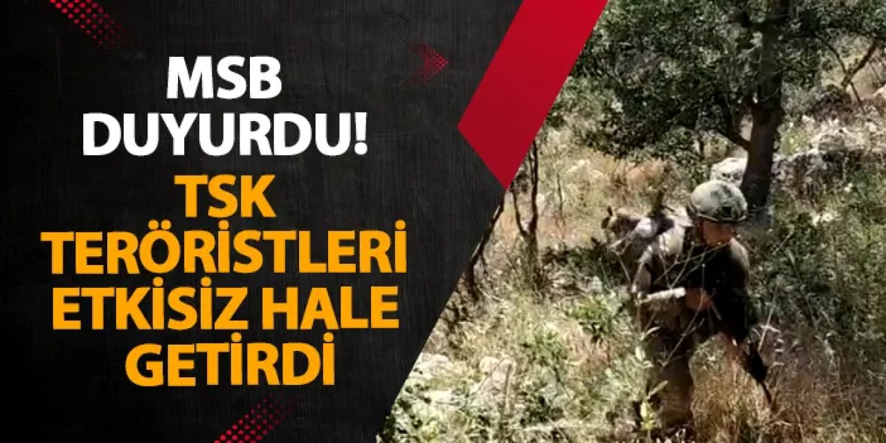 MSB duyurdu! TSK teröristleri etkisiz hale getirdi