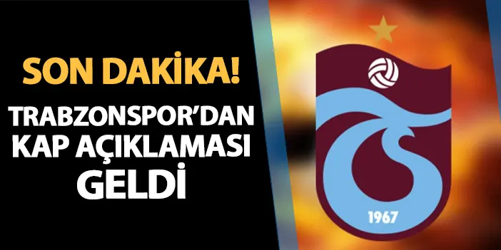 Trabzonspor'da son dakika! KAP'a Genel Kurul açıklaması