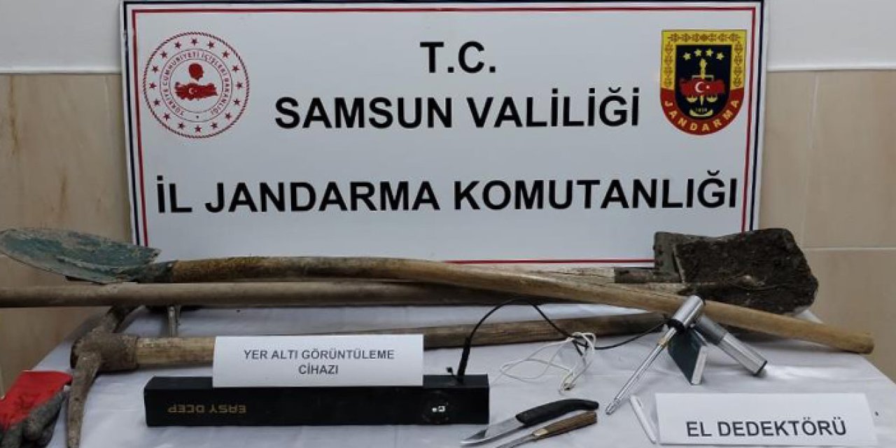 Samsun'da kaçak kazıya operasyon: 5 kişi suçüstü yakalandı