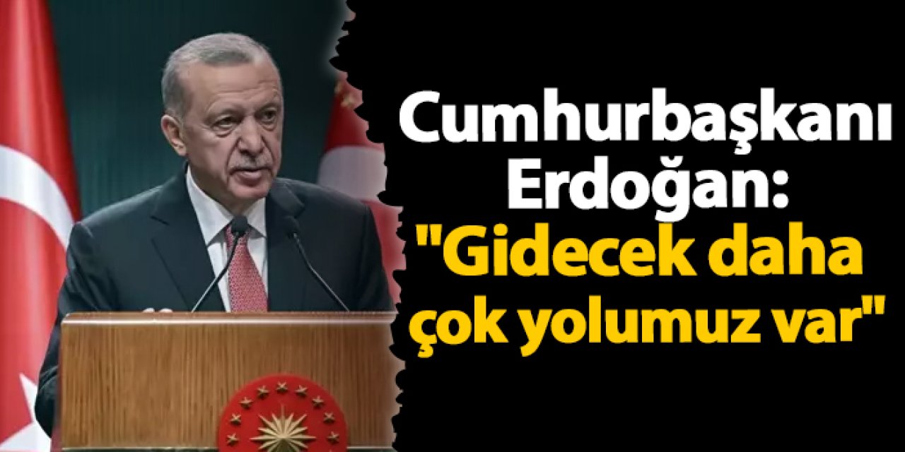 Cumhurbaşkanı Erdoğan: "Gidecek daha çok yolumuz var"