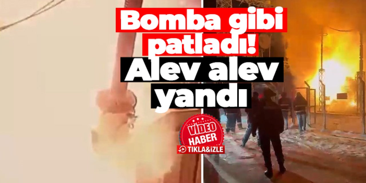 Elazığ'da korkutan patlama! Trafo alev alev yandı