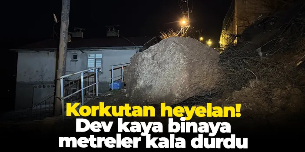 Artvin’de korkutan heyelan! Dev kaya binaya metreler kala durdu