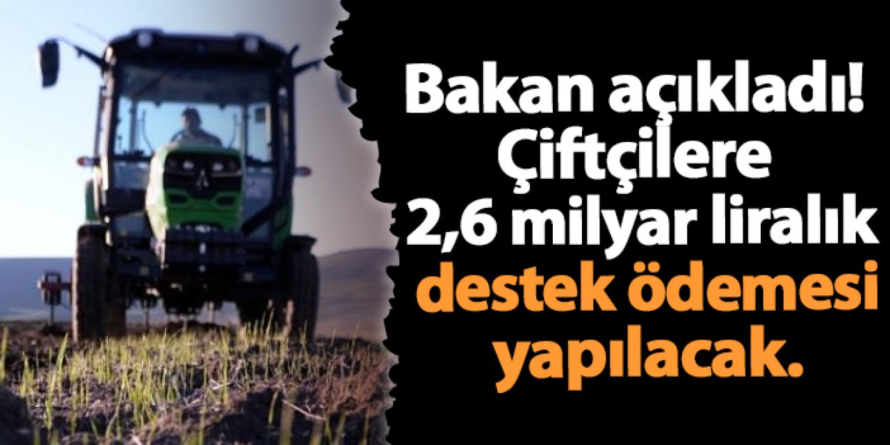 Bakan açıkladı! Çiftçilere 2,6 milyar liralık destek ödemesi yapılacak.