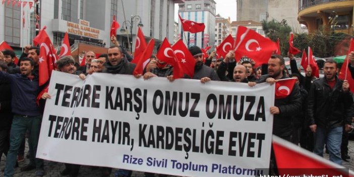 Rize'de teröre tepki için yürüdüler