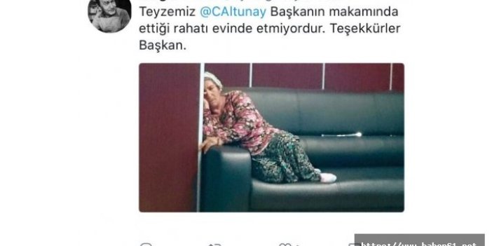 Belediye başkanının odasında uyuyan teyze şaşırttı