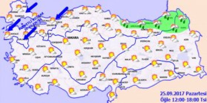 Trabzon'da hava nasıl olacak? 25.09.2017