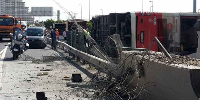 Otobüs devrildi! Çok sayıda yaralı var